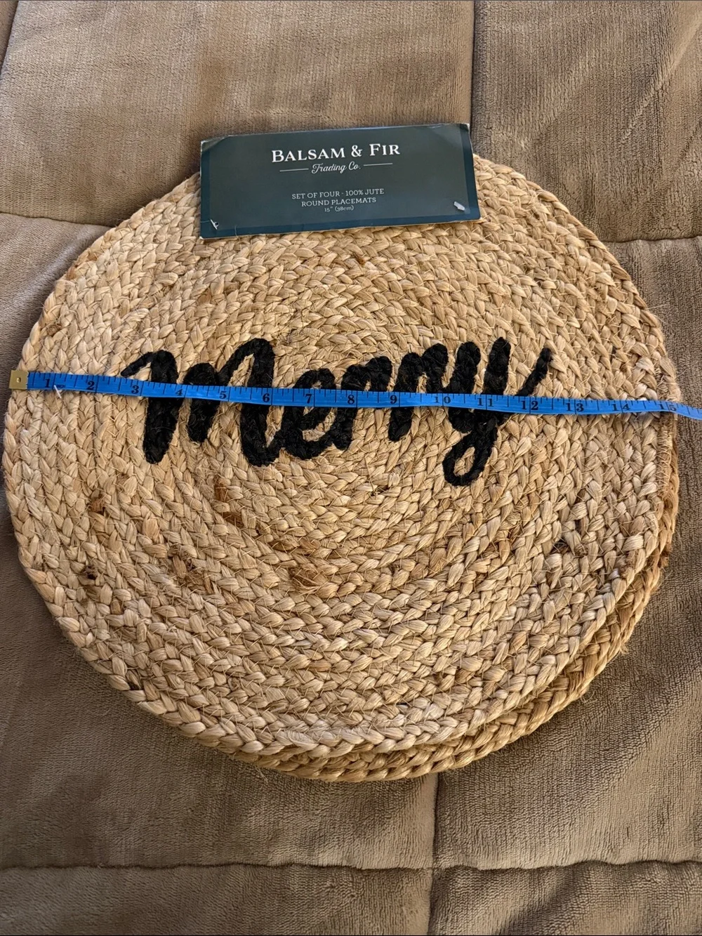 Balsam & Fir Natural Jute 'Merry' Holiday Placemat